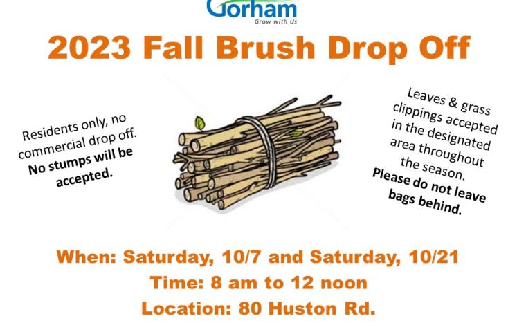 Brush Drop Off 2023 | October 7th & October 21st | 8AM-NOON